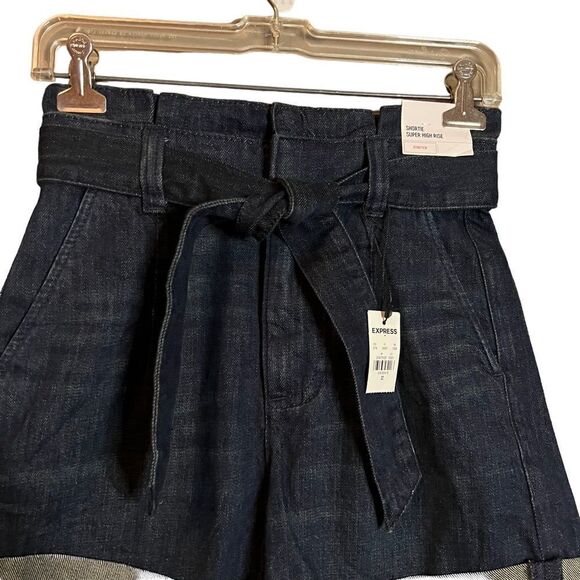 NWT! Dark wash super high rise shortie.‎ - Picture 2 of 9